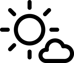 Partialy Cloudy Contour Svg Vector, Free Vectors File